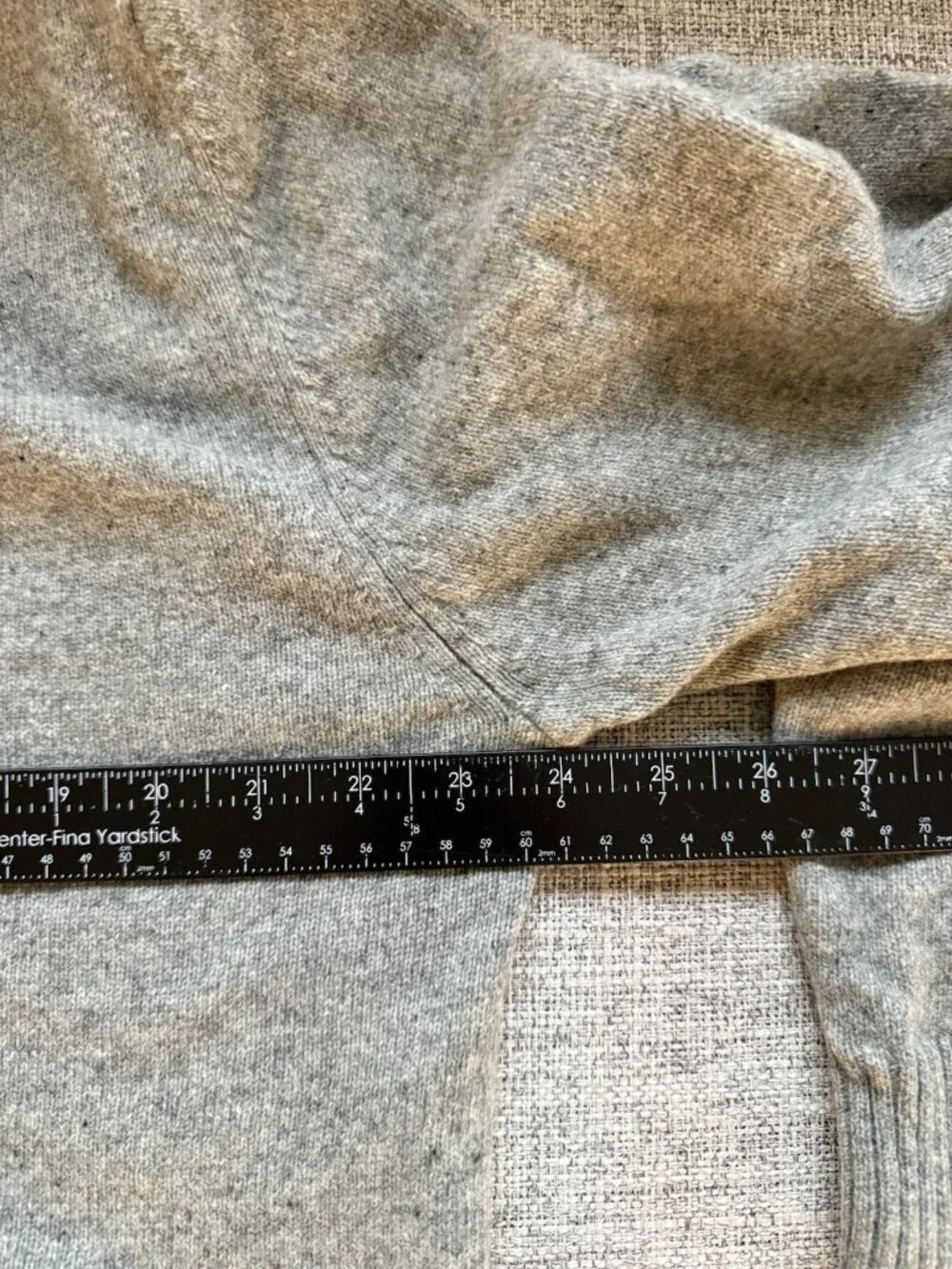 Fisherman Out Of Ireland Sweater Men XXL Gray Flecked Lambswool Knit Elbow Patch